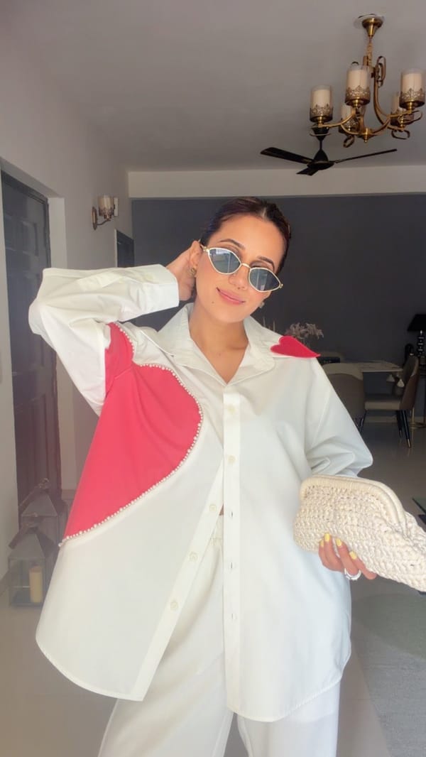 Pink Heart Pearl Poplin Shirt — CLOSET AFFAIR