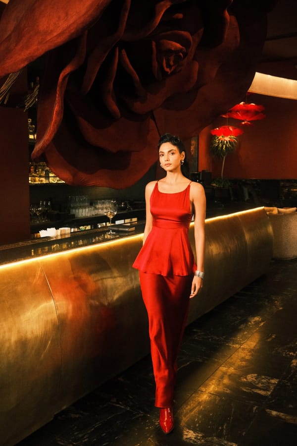 Red Satin Top and Maxi Skirt Co-ord Set — Contemponari