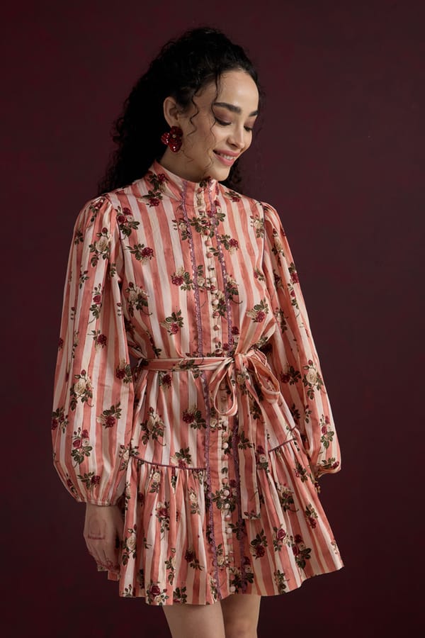 Rust Flora Mini Dress — AVERIE