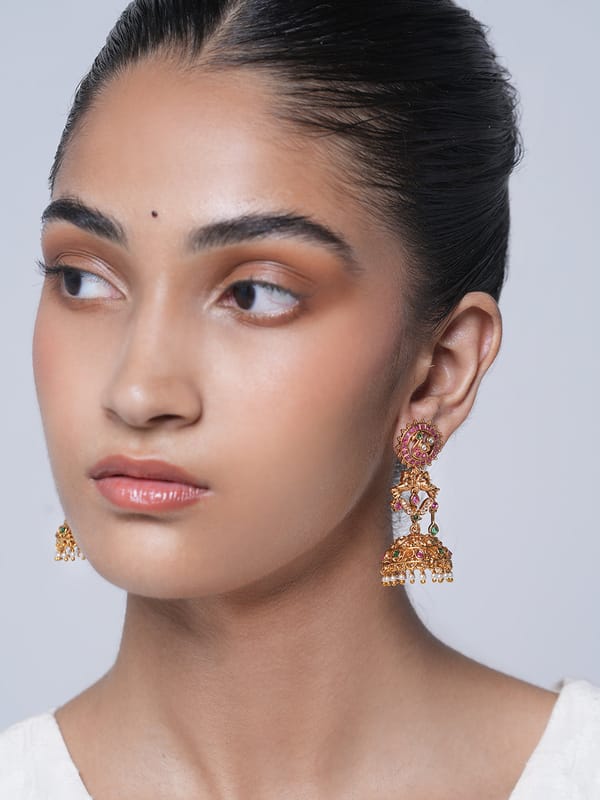 Designer Antique Jadau Jhumki — Cao Jewellery