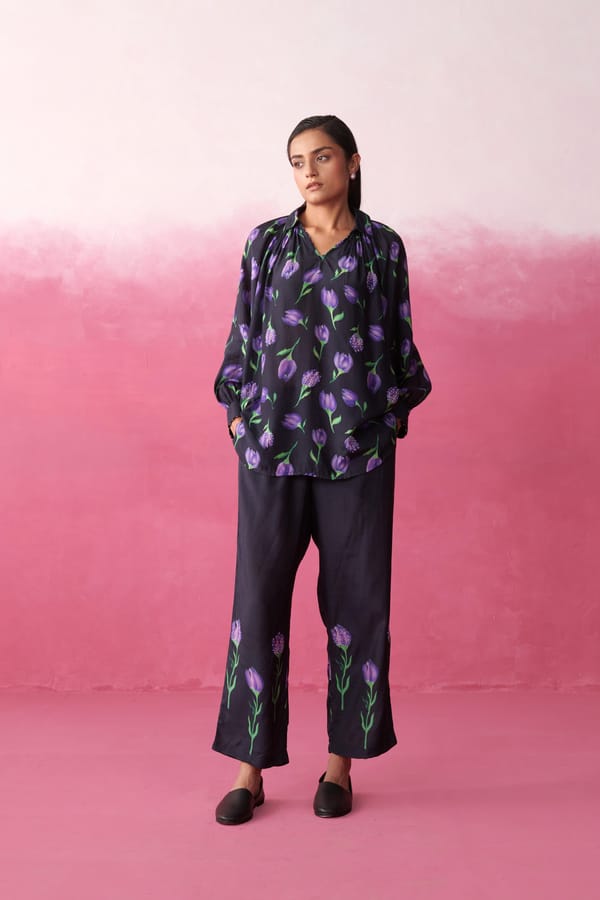Alaya Purple Tulip Garden Co-ord Set — Shop Roho