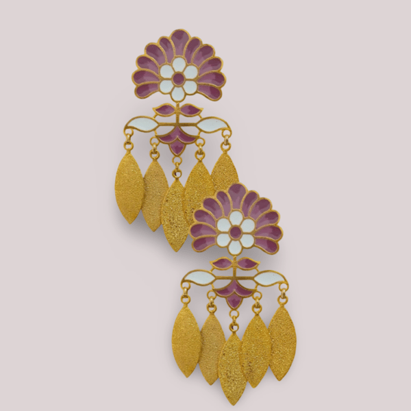 Pink Bloom Danglers — Aditi Bhatt