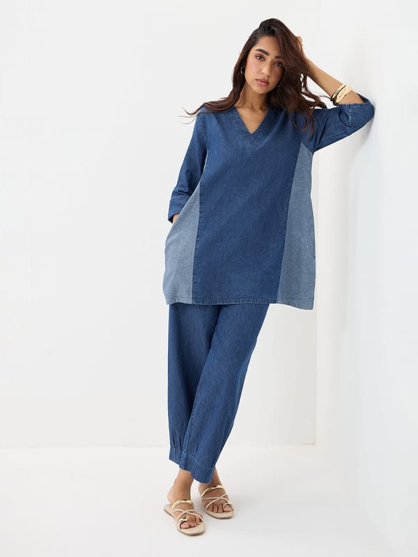 DenimClassic Navy ColorBlock Co-ord — Femmella