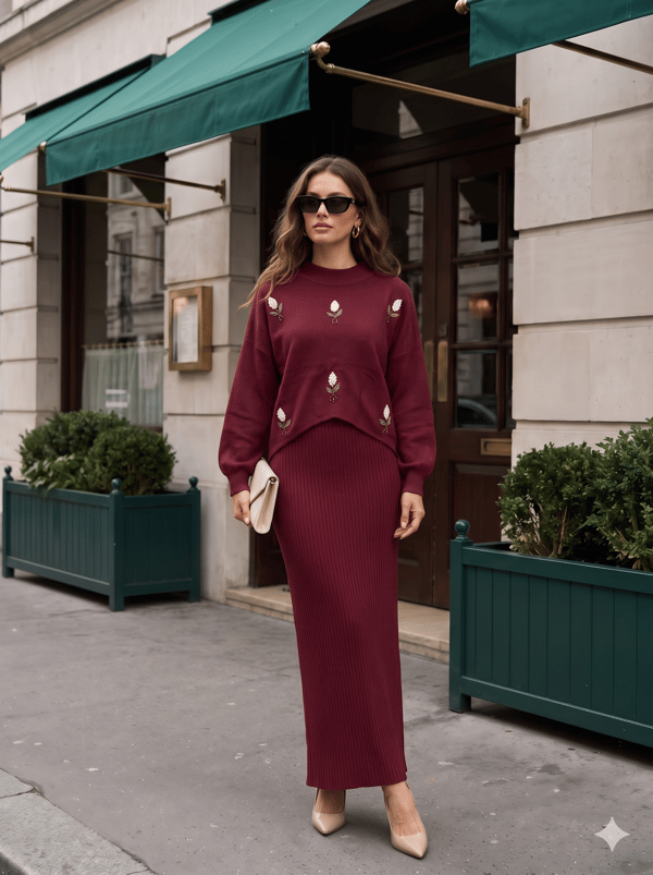Embellished Top & Dress Set — Shewky