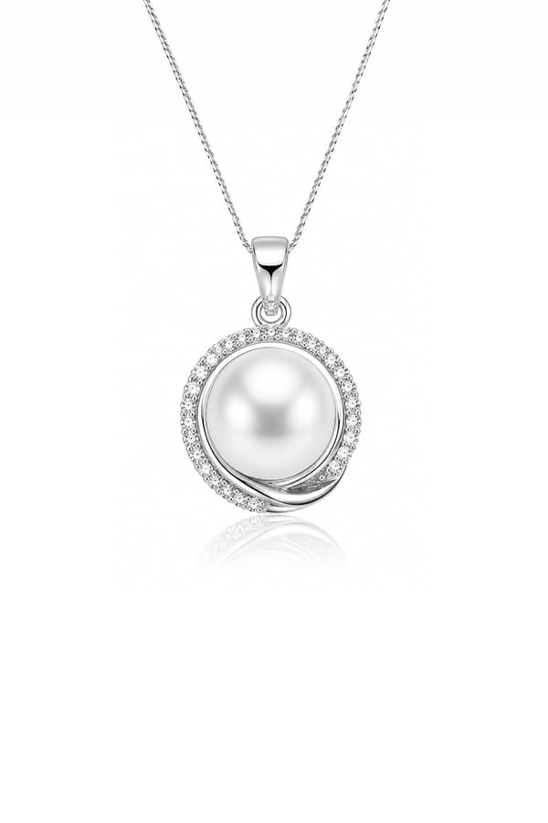 Elegant Crossover Halo Pearl Necklace — Miss Jo