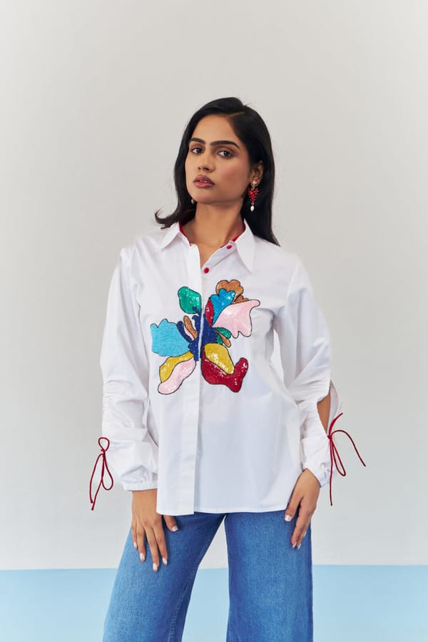 Moonlit Embroidered Shirt — HOUSE OF HEATHER