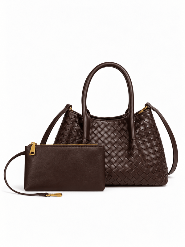 Lena Handwoven Satchel Bag with Pouch — Favori