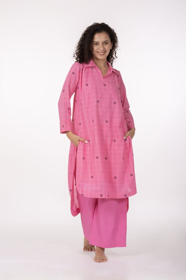 Pink Gather's Dusk Dress with Bottom — Khat