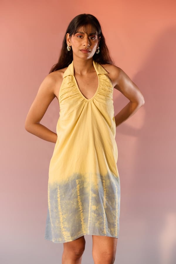 Sun and Slate Tie Dye Halter Dress — Western Era