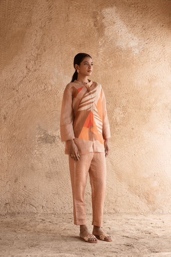 Brown Beige Tunic Co-Ord Set — CLOS