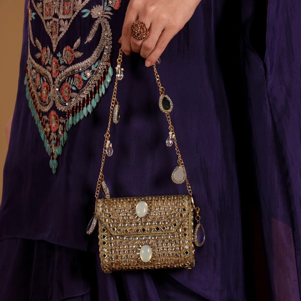 Ira mini mosaic bag opal white — Adwita