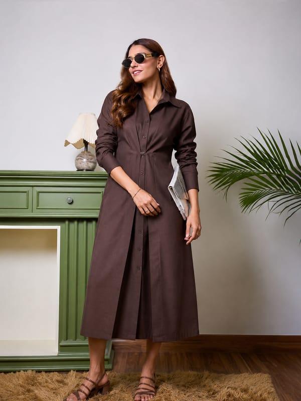 LinenLite Mocha Transform Dress — Femmella