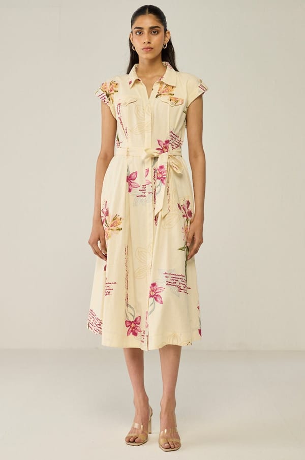 Printed Collared Maxi Dress — Move About Effortlessly