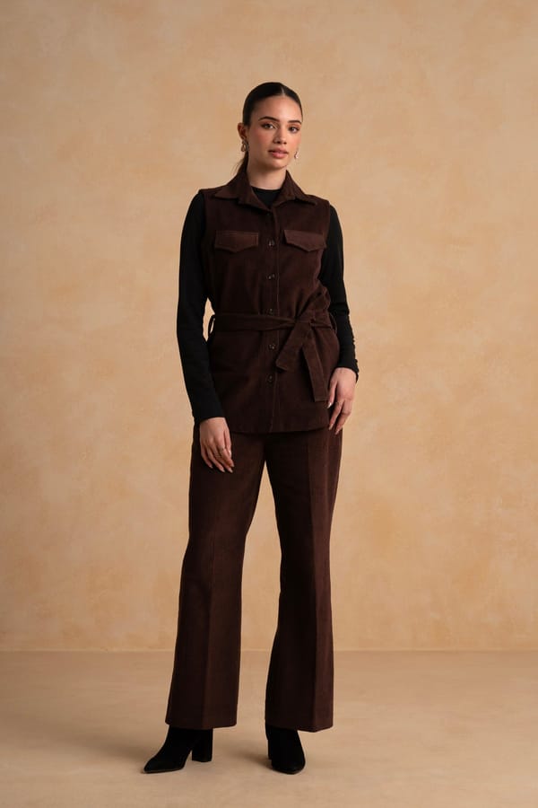 Cordelia Corduroy Co-ord Set (Red Brown) — Armoire