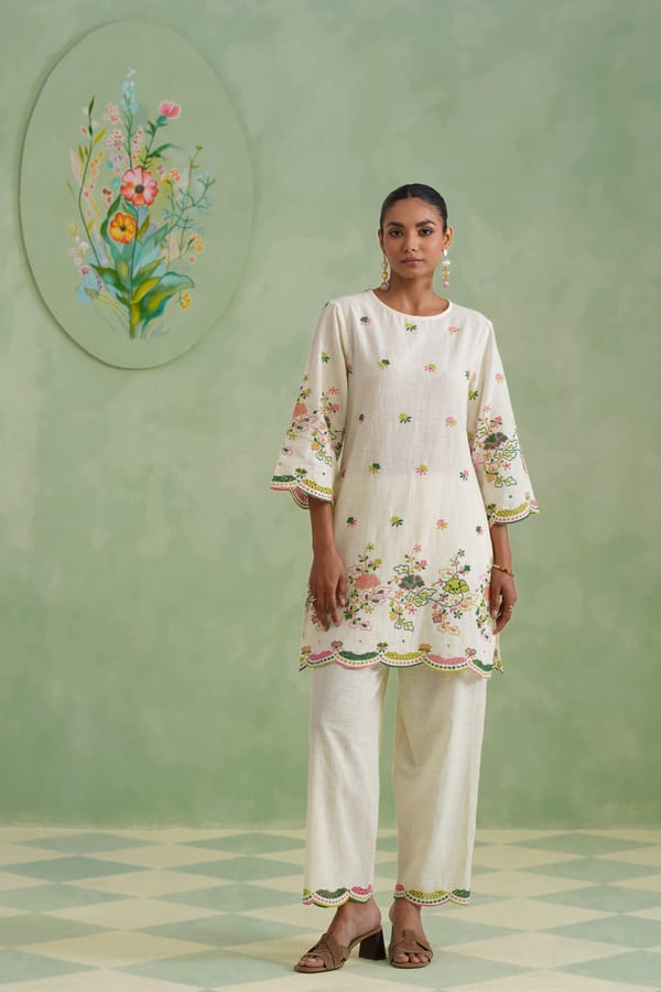 Floral Broderie Kurta Set — KORAH STITCH