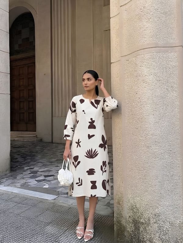 Shadow Printed Midi Dress — POPPI