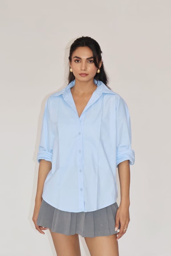 Sky Solid Oversized Shirt � Breeze — Select Staples