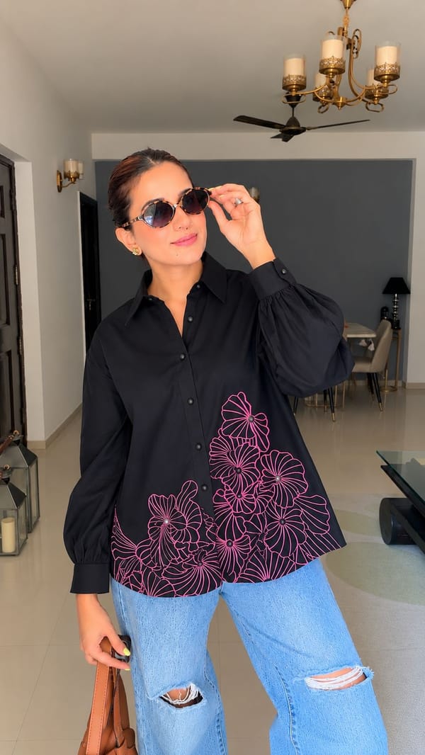 Petal Poetry Poplin Shirt — CLOSET AFFAIR