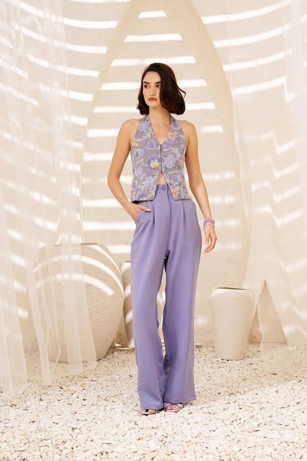 Peri High-Rise Wide-Leg Crepe Trousers — Torqadorn