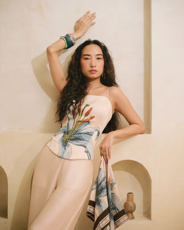 Pink Modal Satin Floral Placement Tube Top — Missy Co.