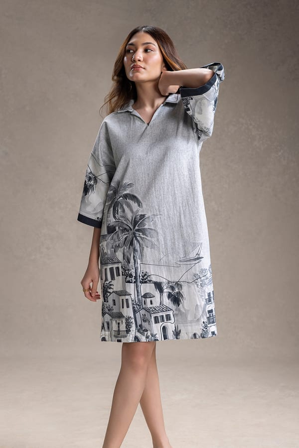 Reviera Printed Boxy Dress — SOUP by Sougat Paul