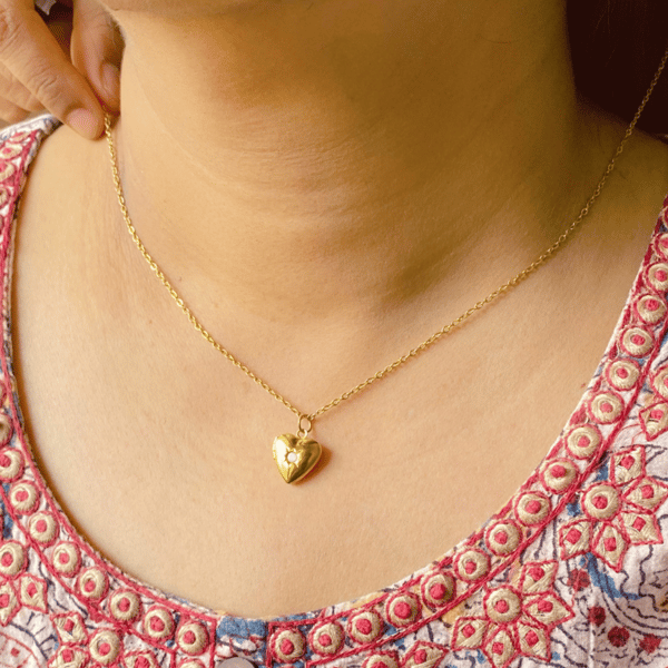 Starstruck Opal Stone Photo Locket Keepsake Necklace, Noor — Inaya Accessories