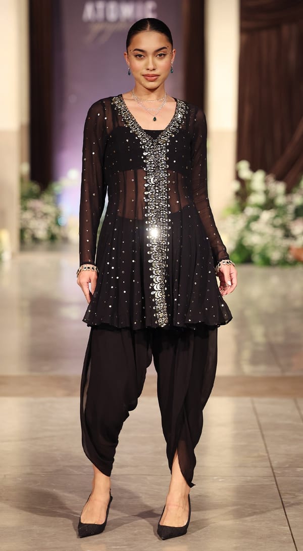 Mukaish Georgette Dhoti Set — Basanti Kapde aur Koffee