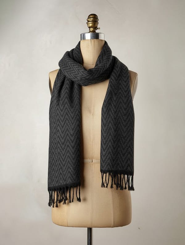 Grey Geometry Woollen Stole — Truebrowns