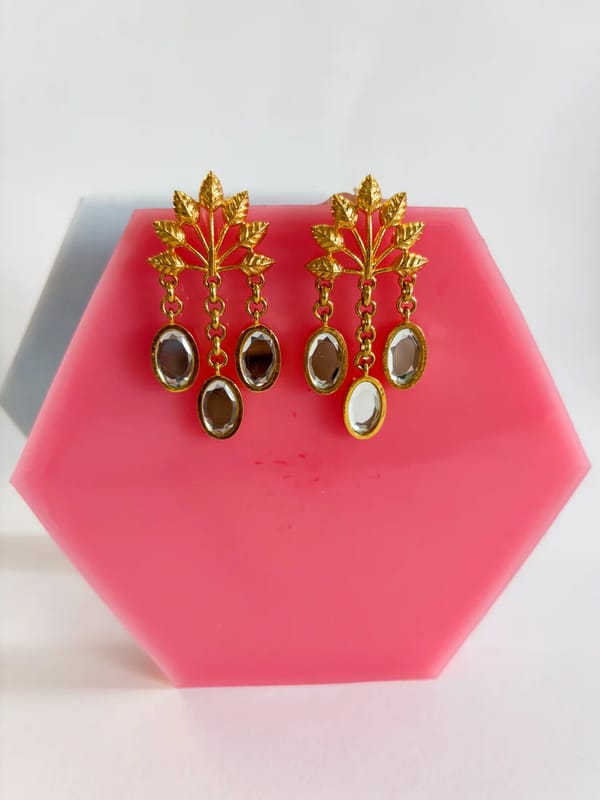Petal Bloom Mirror Danglers — Aditi Bhatt