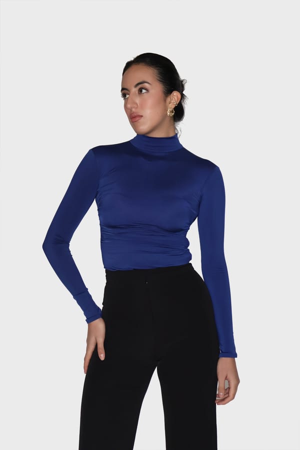 Blue Turtleneck Bodysuit - Birch Bodysuit (Navy) — Select Staples