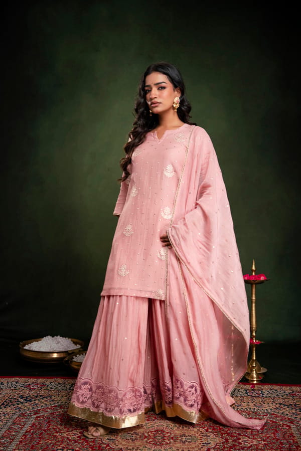 Gulabik Dusty Peach Garara Set — Gulabik