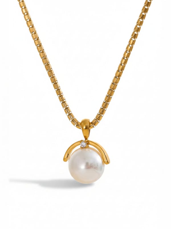 Simulated Pearl Pendant Necklace — Cao Jewellery