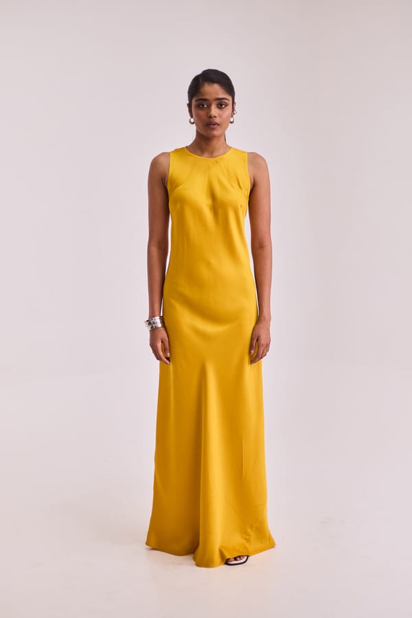 Yellow Satin Slip Dress — Urban Suburban