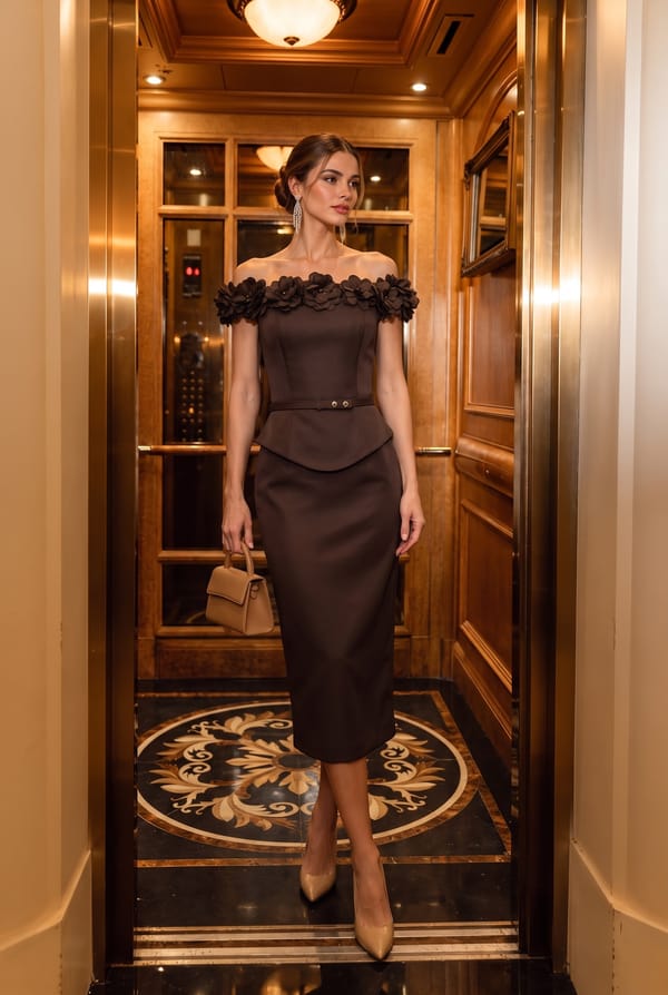 Floral Applique Midi Dress — Sibel Aydin