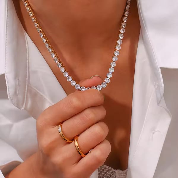 Rhinestone Tennis Necklace, Ruth — Inaya Accessories