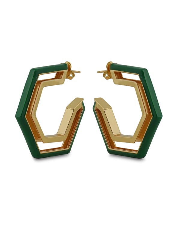 Devine Enamel Gold Earrings — Varnika Arora