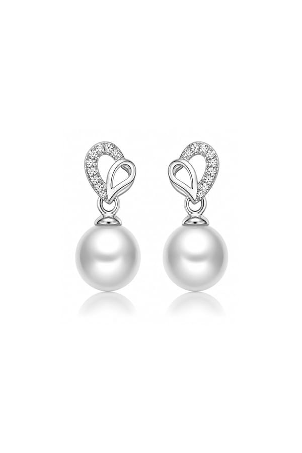 Silver Heart of Pearl Earrings — Miss Jo