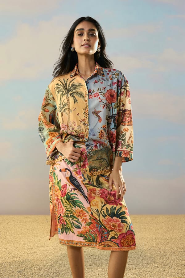 Coastal Print Shirt & Skirt Set — Dash and Dot