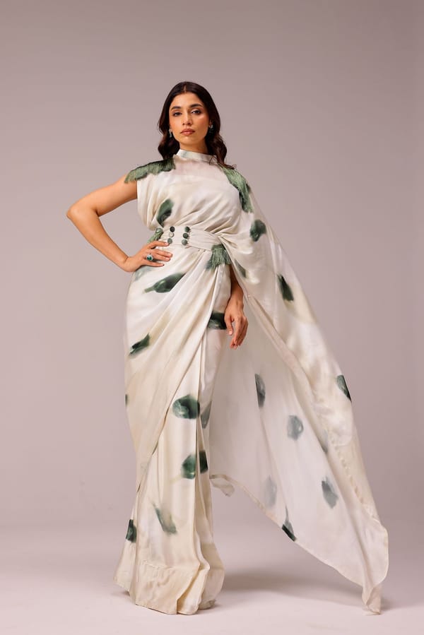 Magnolia Collar Pallu Saree — STUDIO SURBHI