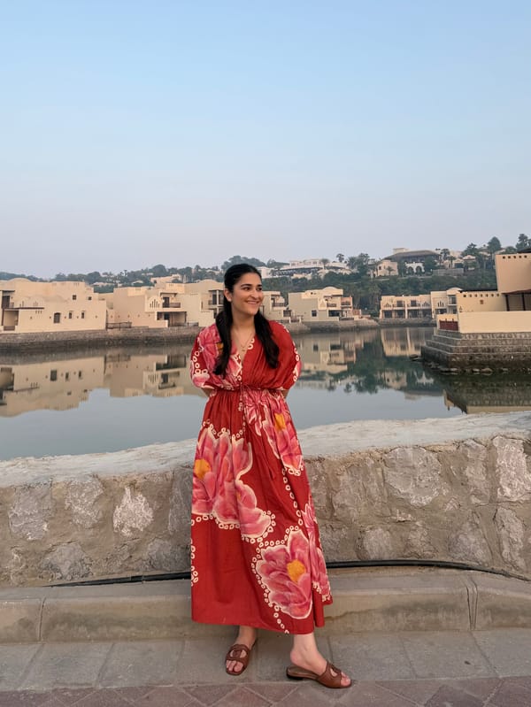Red Pink Floral Printed Maxi Dress with Puff Sleeves — GAIMA LABEL