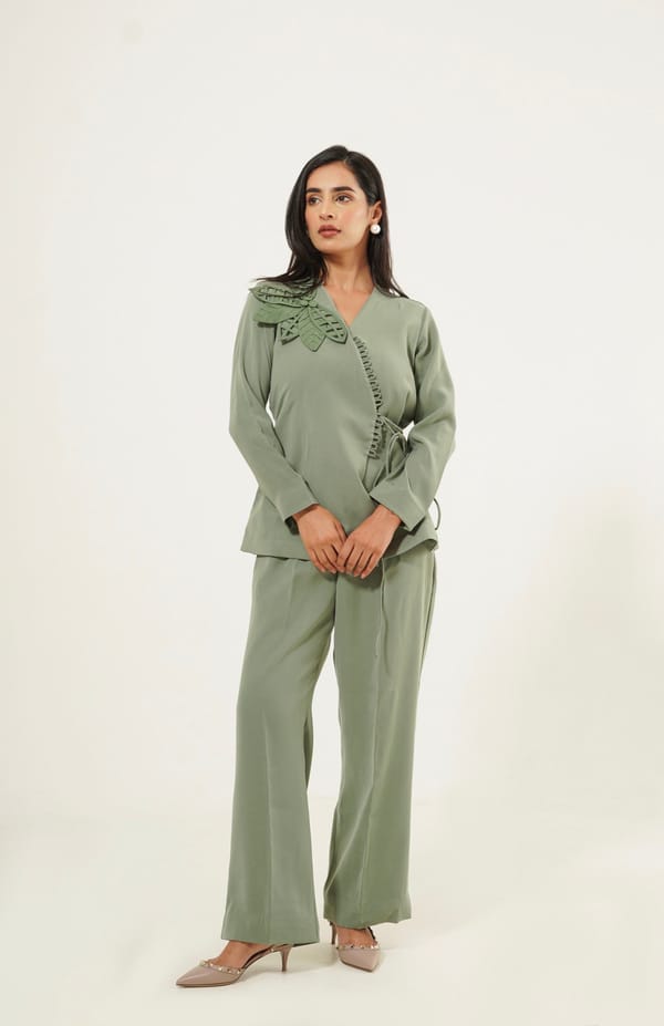 Sage Green Wrap Co-ord Set — ADITI & PALLAVI