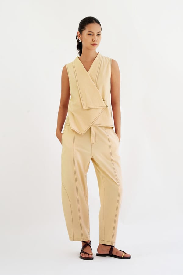 Yellow Kala Cotton Wrap Top and Trousers Co-ord Set — Spacelines