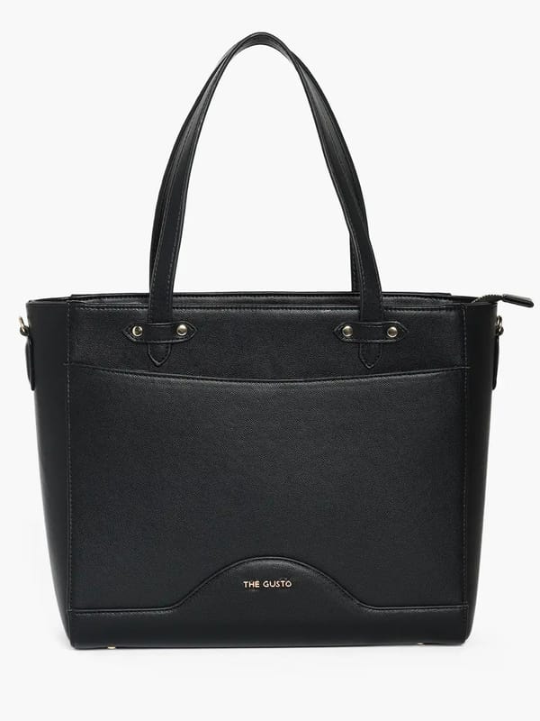 Ardor Grained Tote Black 15 Inches — The Gusto