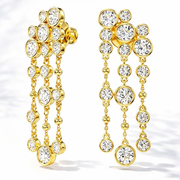 Crystal Waterfall Dangle Earrings, Zoya — Inaya Accessories