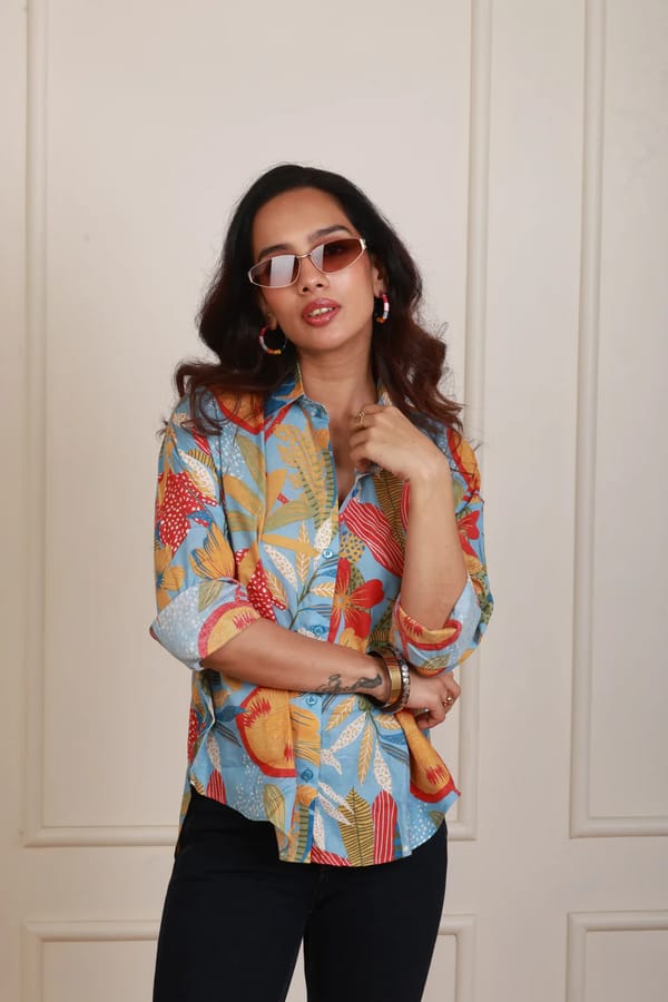 Zaria blue shirt — KM Label