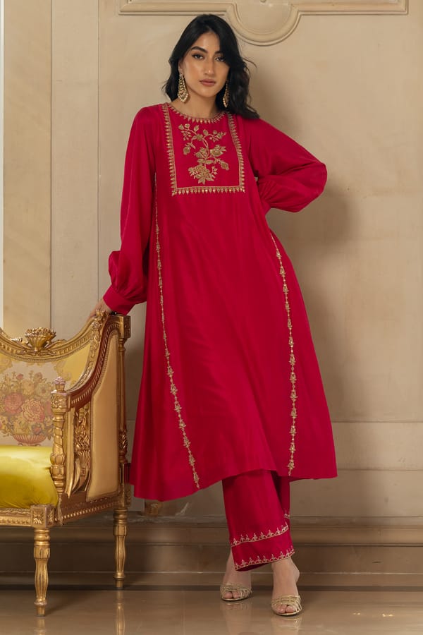Zayra Kurta Set � Pink — Paulmi and Harsh