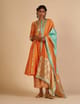 Embroidered color block Dupatta - Gulabo by Abu Sandeep - Image 1