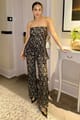 Black Cutwork Lace High-Waist Bell Bottom Trousers - Torqadorn - Image 1