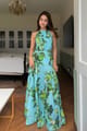 Multicolor Halter Neck Tropical Print Maxi Dress - KAREN MILLEN - Image 1