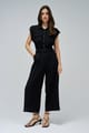 Black Belted Utility Jumpsuit with Button Front - SALSA JEANS - Image 1